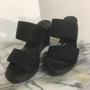 Crocs Black Wedges